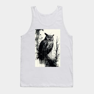 Owl Ink Painting Tank Top